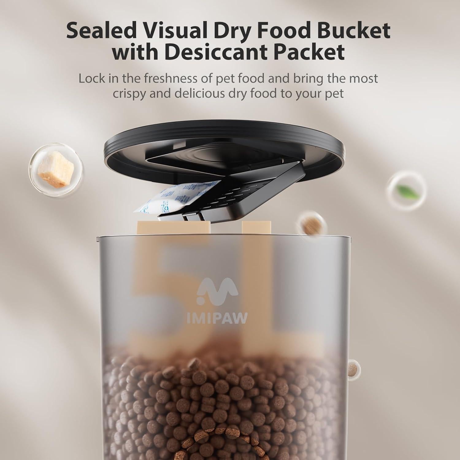 Comedero Automático IMIPAW 5L para Gatos - Programable y Doble Energía