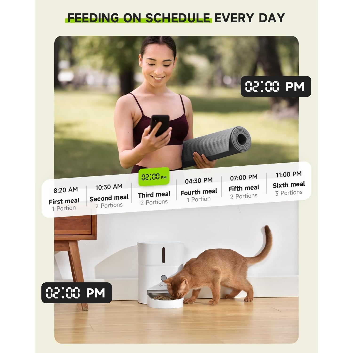 Dispensador Automático de Comida para Gatos APETDOLA 3L Wi-Fi