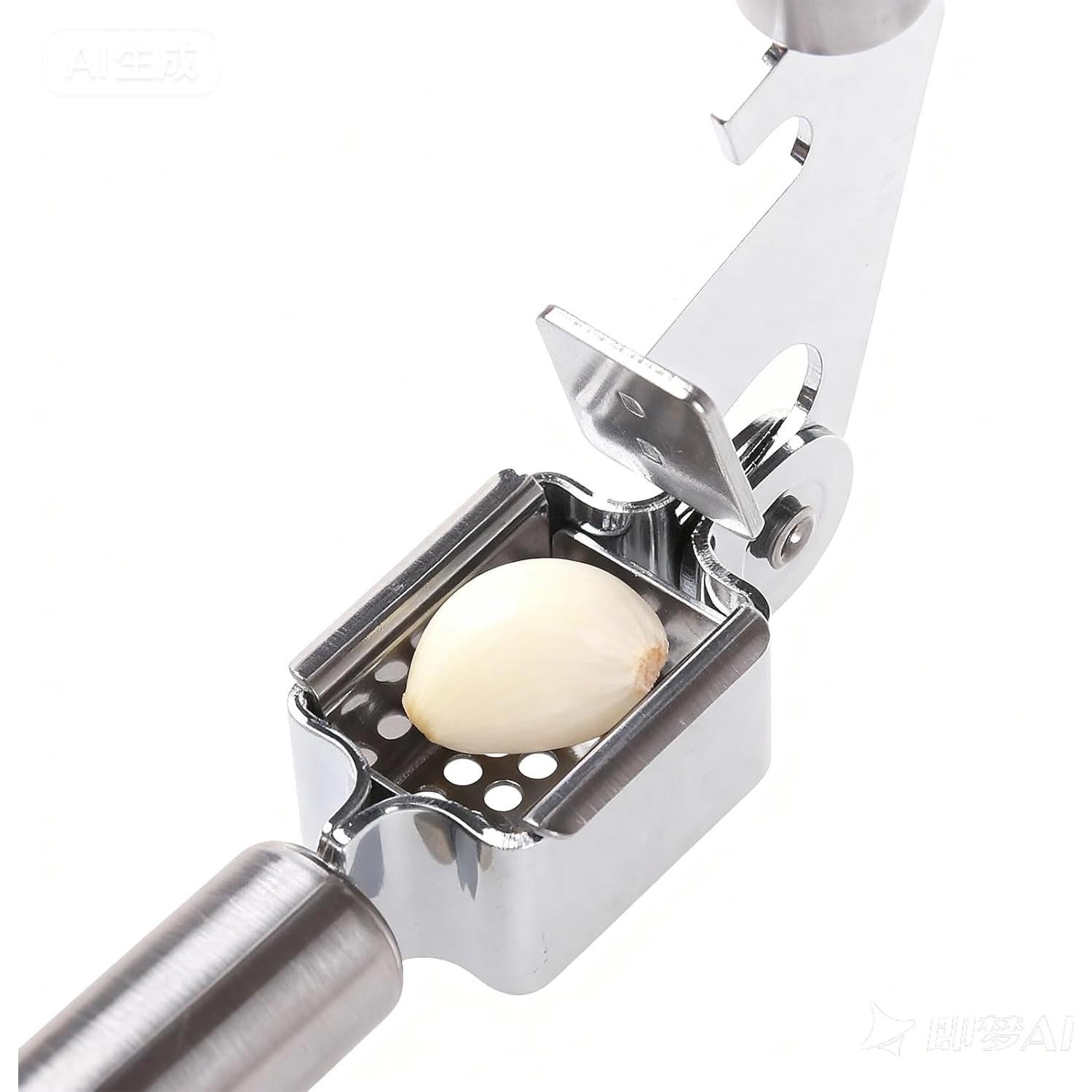 Prensa y Pelador de Ajo MANJIA Acero Inoxidable 5 Piezas Verde