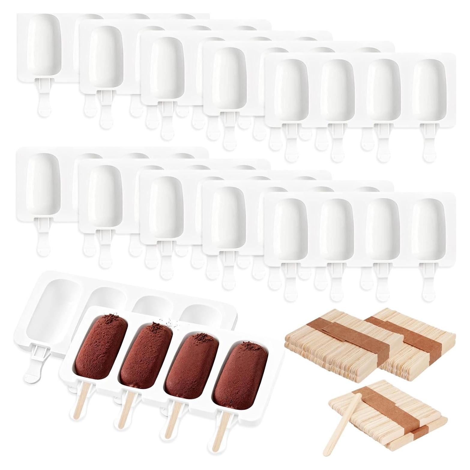 Molde de Paletas de Silicona Mototo 12 Set 4 Cavidades Blanco