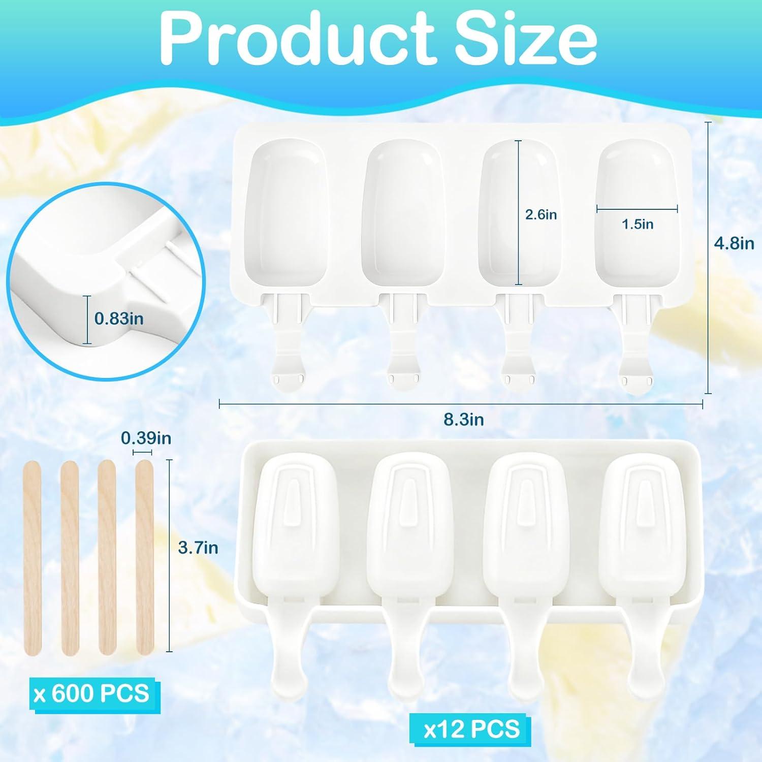 Molde de Paletas de Silicona Mototo 12 Set 4 Cavidades Blanco