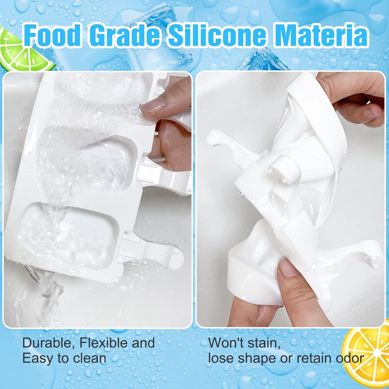 Molde de Paletas de Silicona Mototo 12 Set 4 Cavidades Blanco