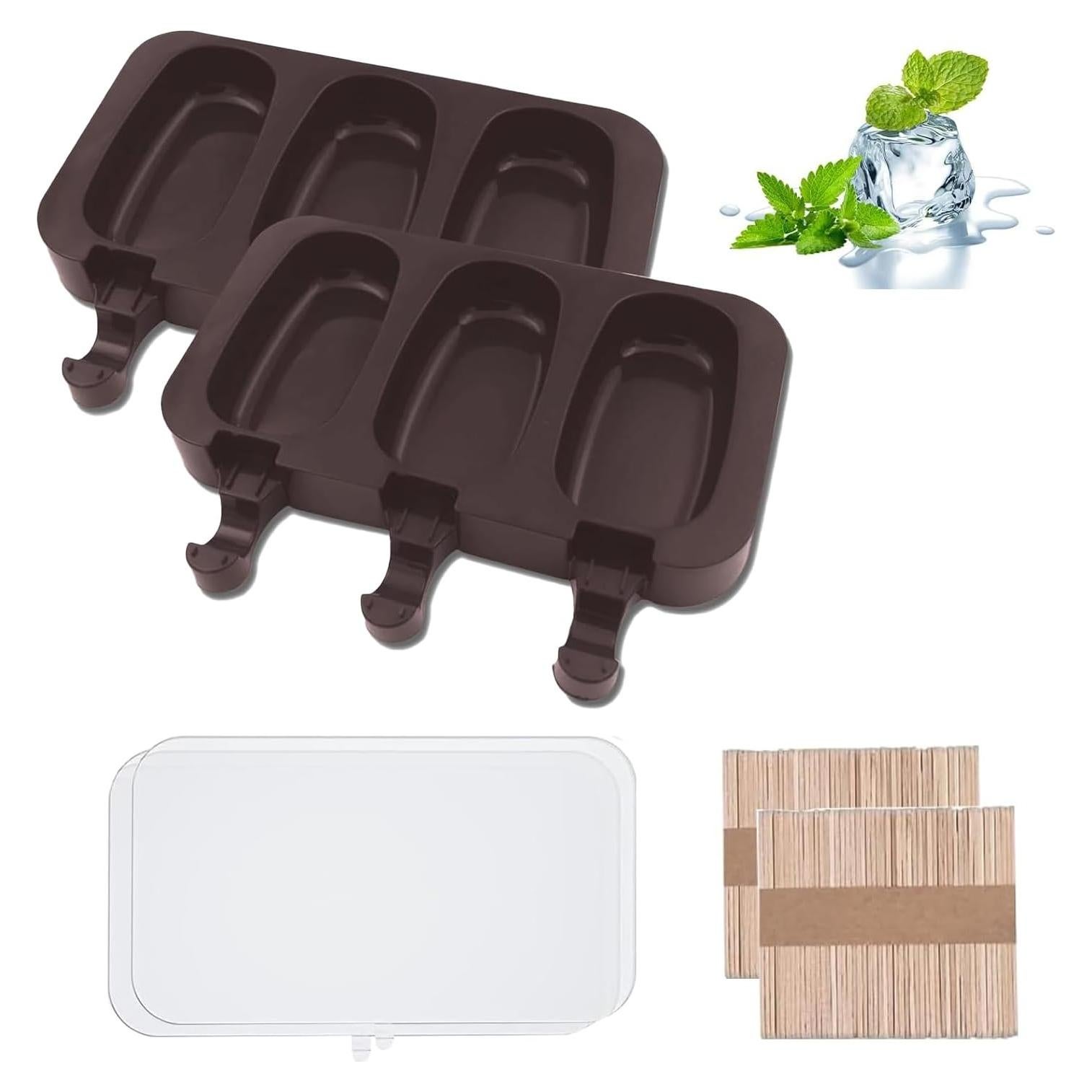 Juego de Moldes de Silicona para Paletas XPAPOV - 2 Pcs Ovalados