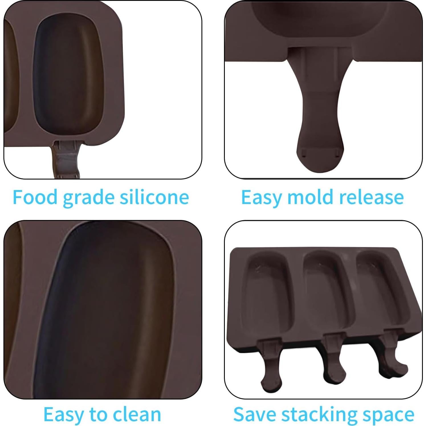 Juego de Moldes de Silicona para Paletas XPAPOV - 2 Pcs Ovalados