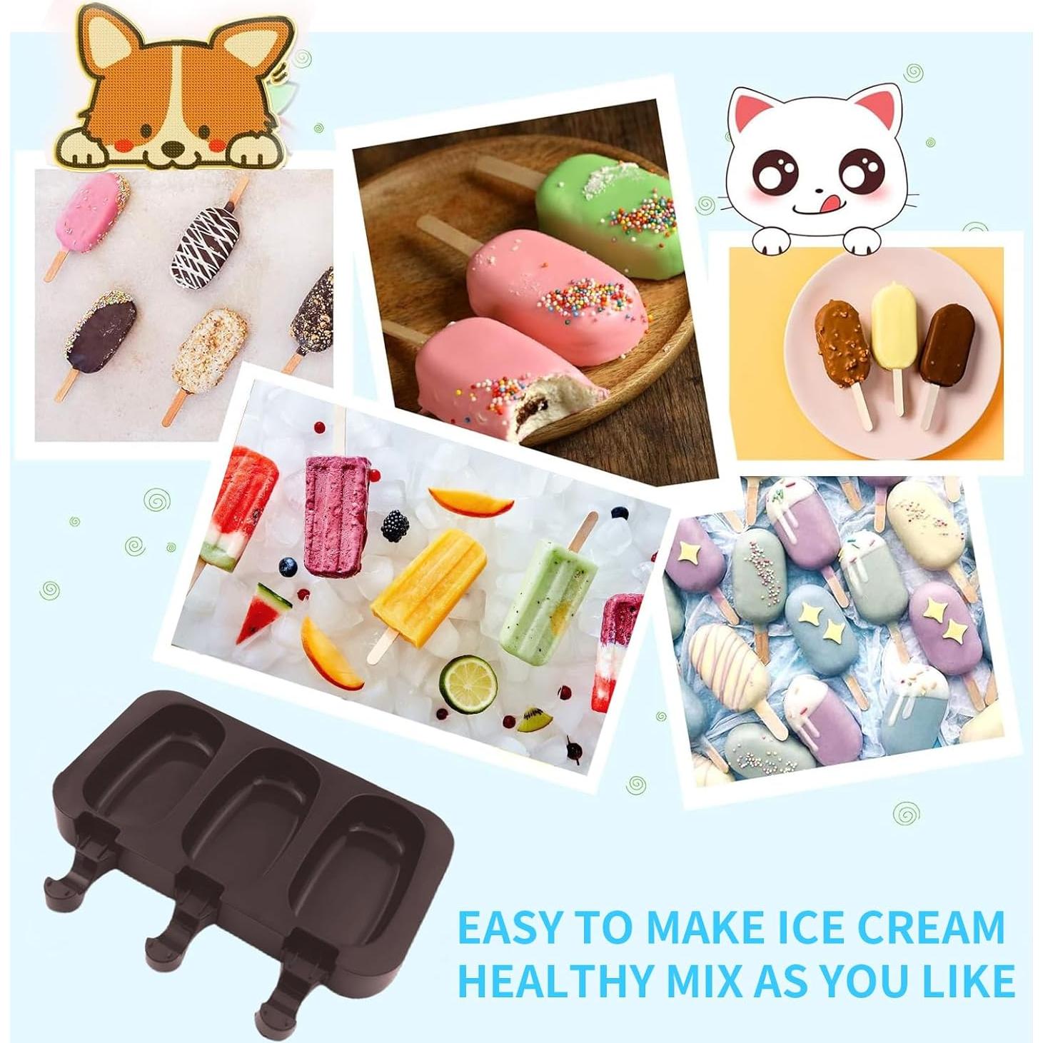 Juego de Moldes de Silicona para Paletas XPAPOV - 2 Pcs Ovalados