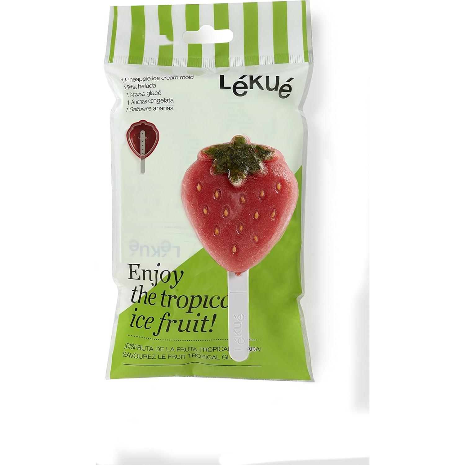 Molde de Helado de Fresa Lekue 95ml Rojo Silicona