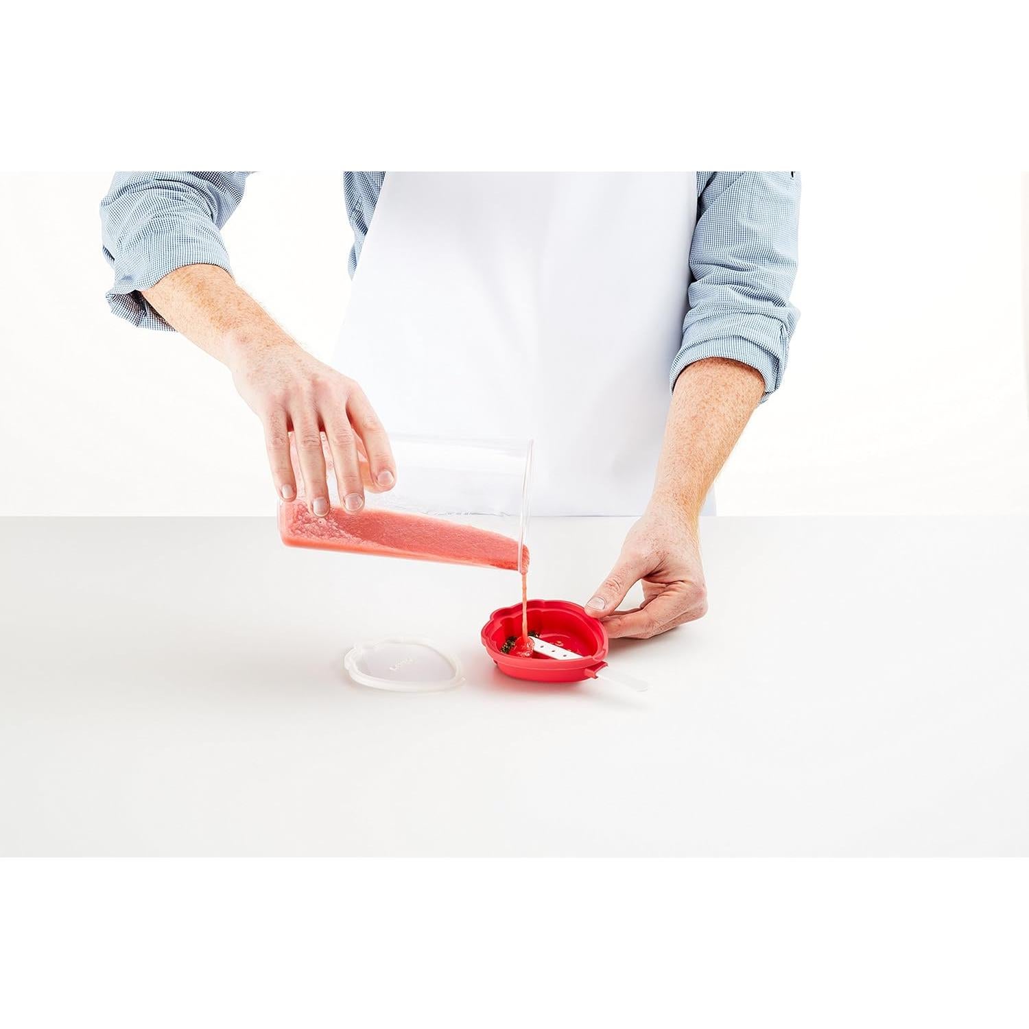 Molde de Helado de Fresa Lekue 95ml Rojo Silicona