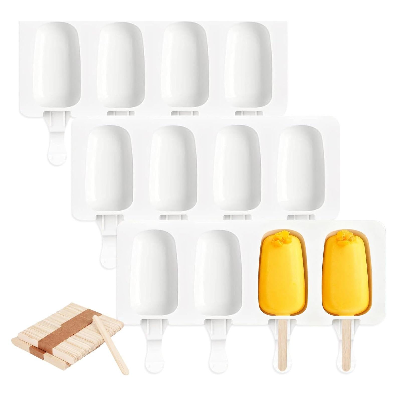 Set de 3 Moldes de Silicona para Helados Mototo 4 Cavidades