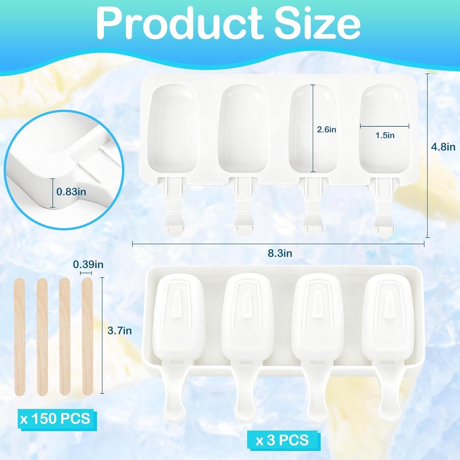 Set de 3 Moldes de Silicona para Helados Mototo 4 Cavidades