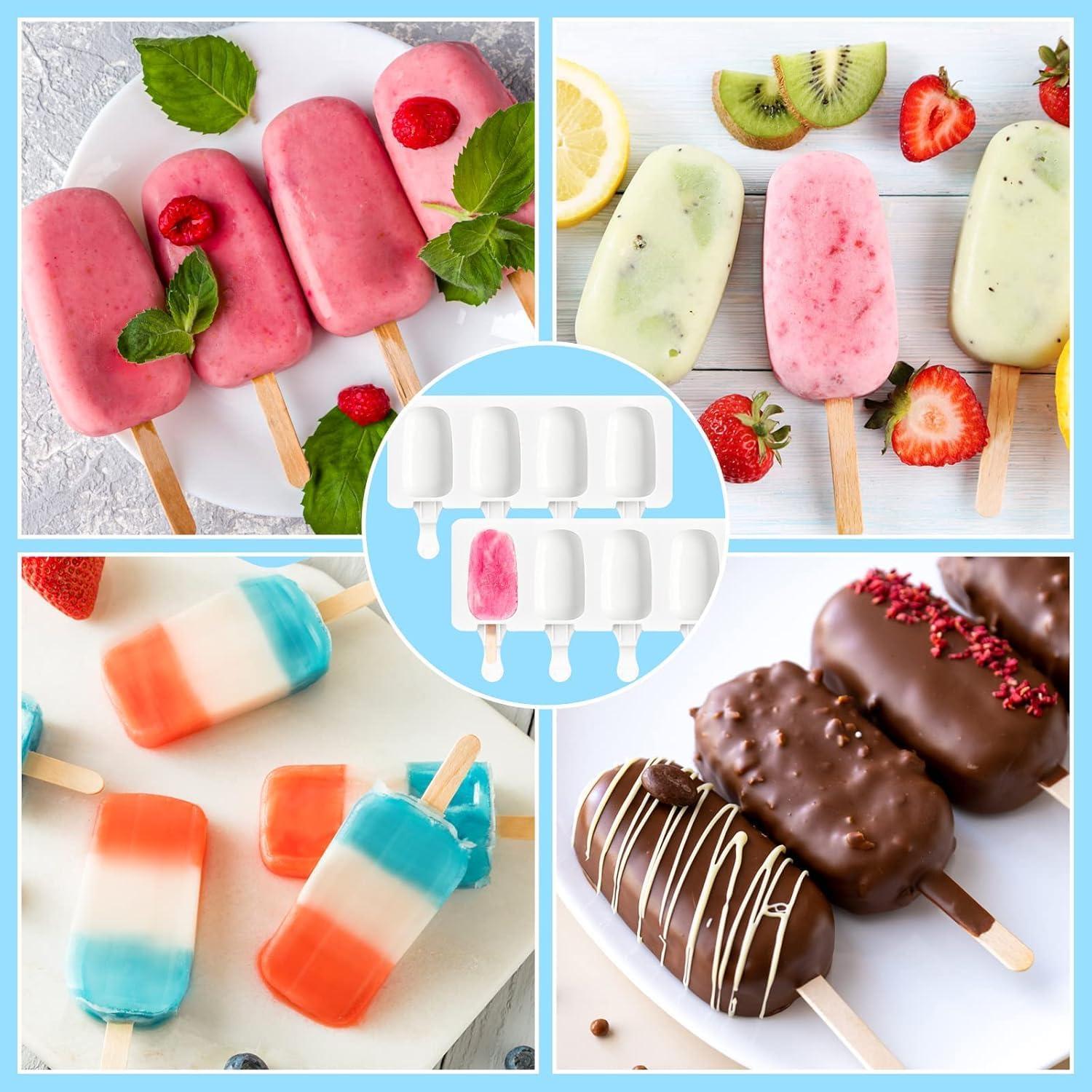 Set de 3 Moldes de Silicona para Helados Mototo 4 Cavidades