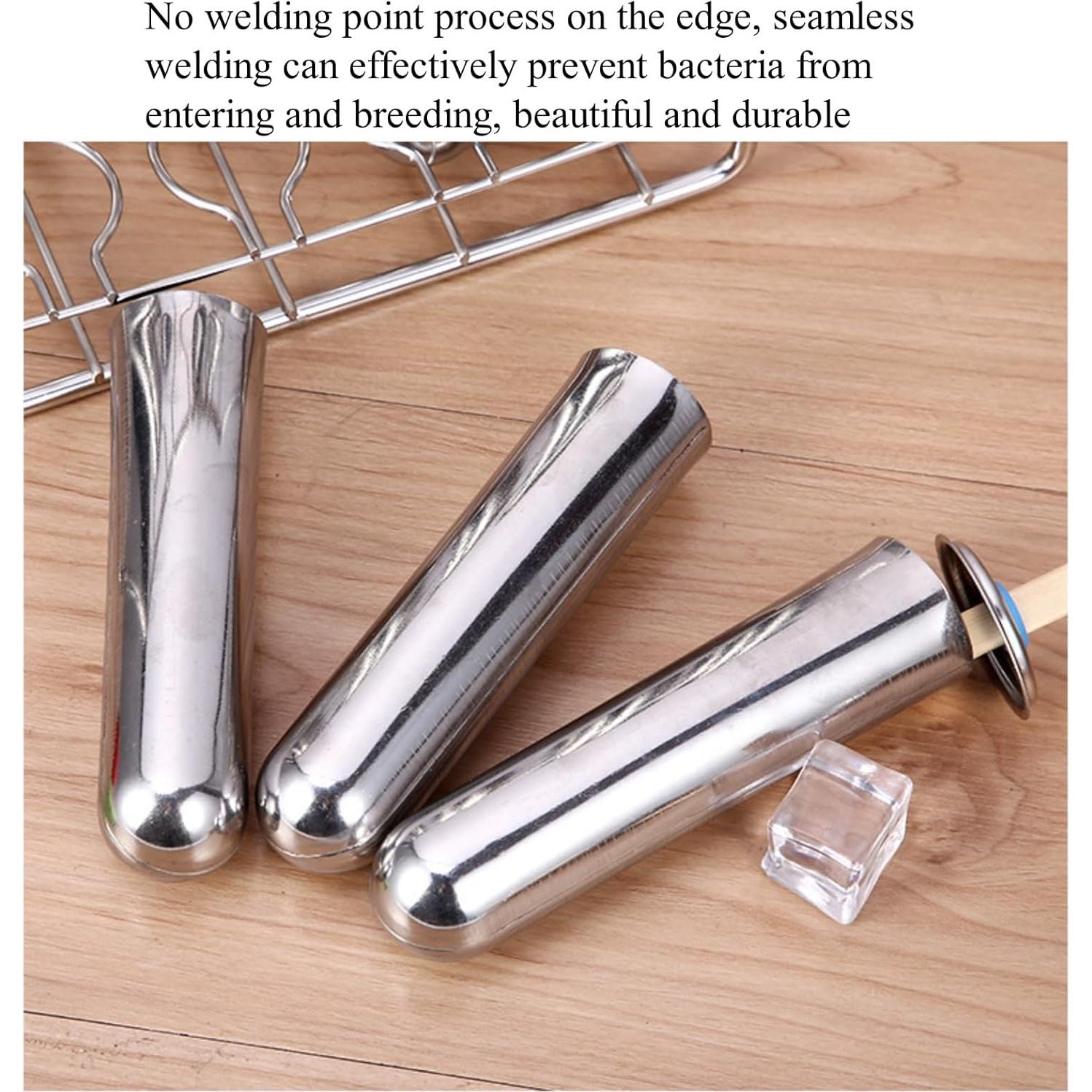 Moldes de Paletas de Acero Inoxidable CiCixixi 10 Pcs Redondos