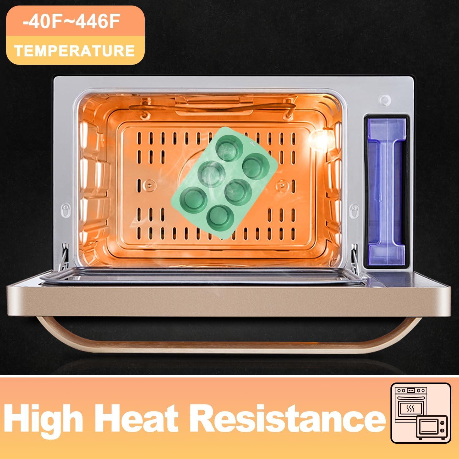 Molde de Pastel Mini de Silicona QELEG 6 Cavidades Verde Menta