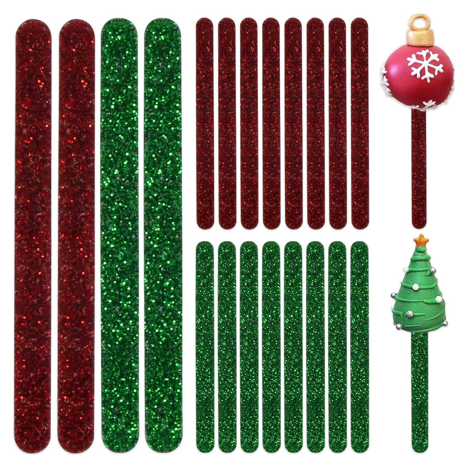 30 Palitos Acrílicos Reutilizables Navidad Gift Boutique 11.43 cm