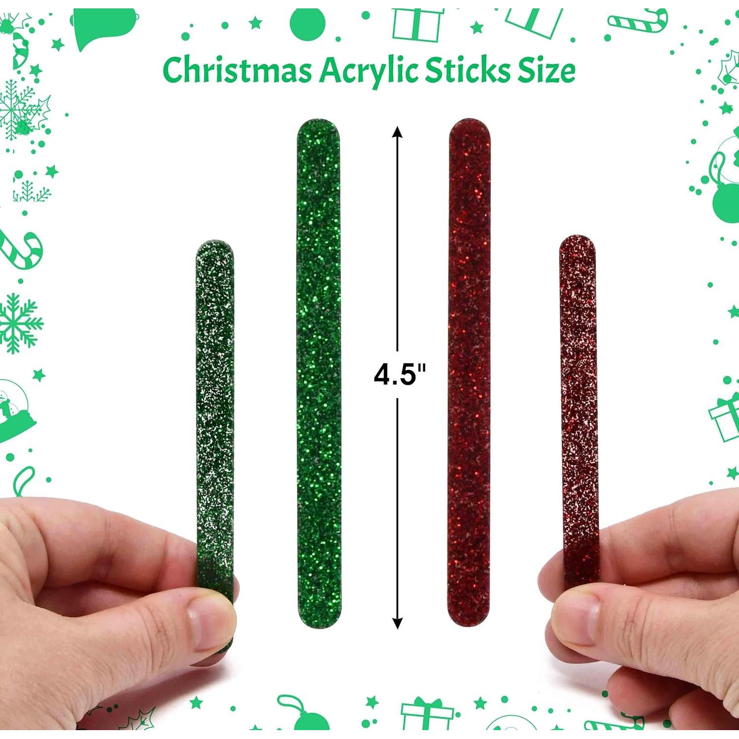 30 Palitos Acrílicos Reutilizables Navidad Gift Boutique 11.43 cm