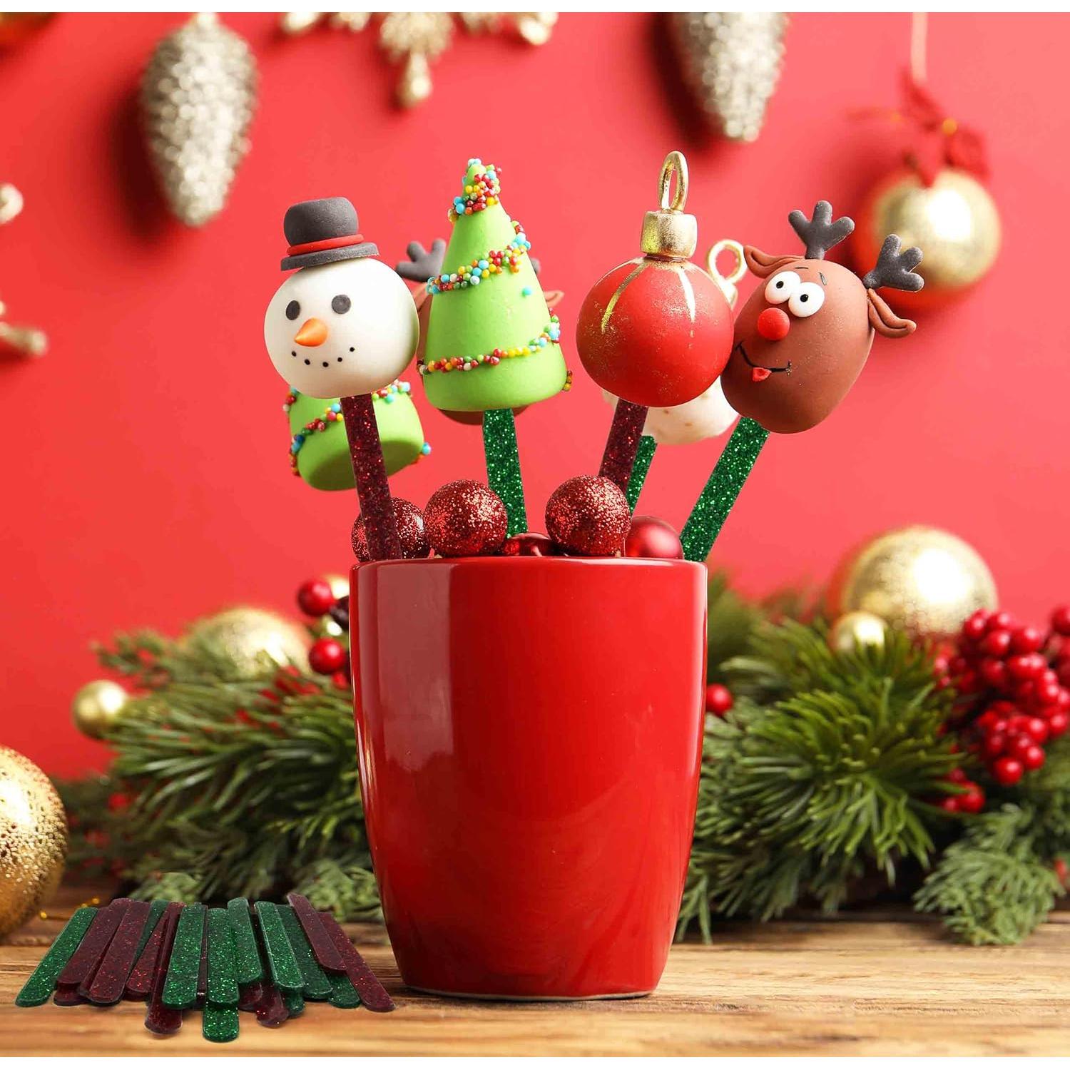 30 Palitos Acrílicos Reutilizables Navidad Gift Boutique 11.43 cm