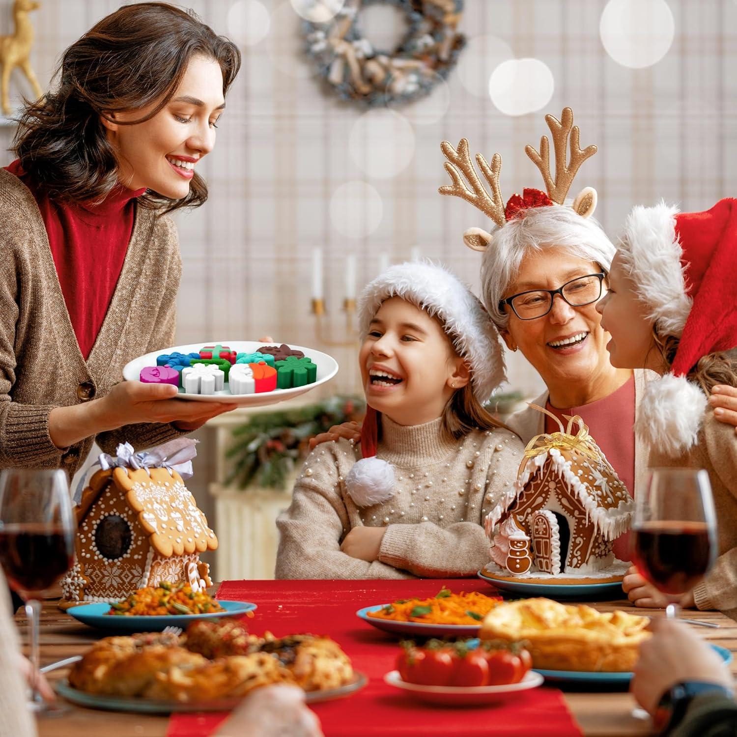 Molde de Silicona Navideño 2PCS Firleayo - Santa, Árbol, Muñeco