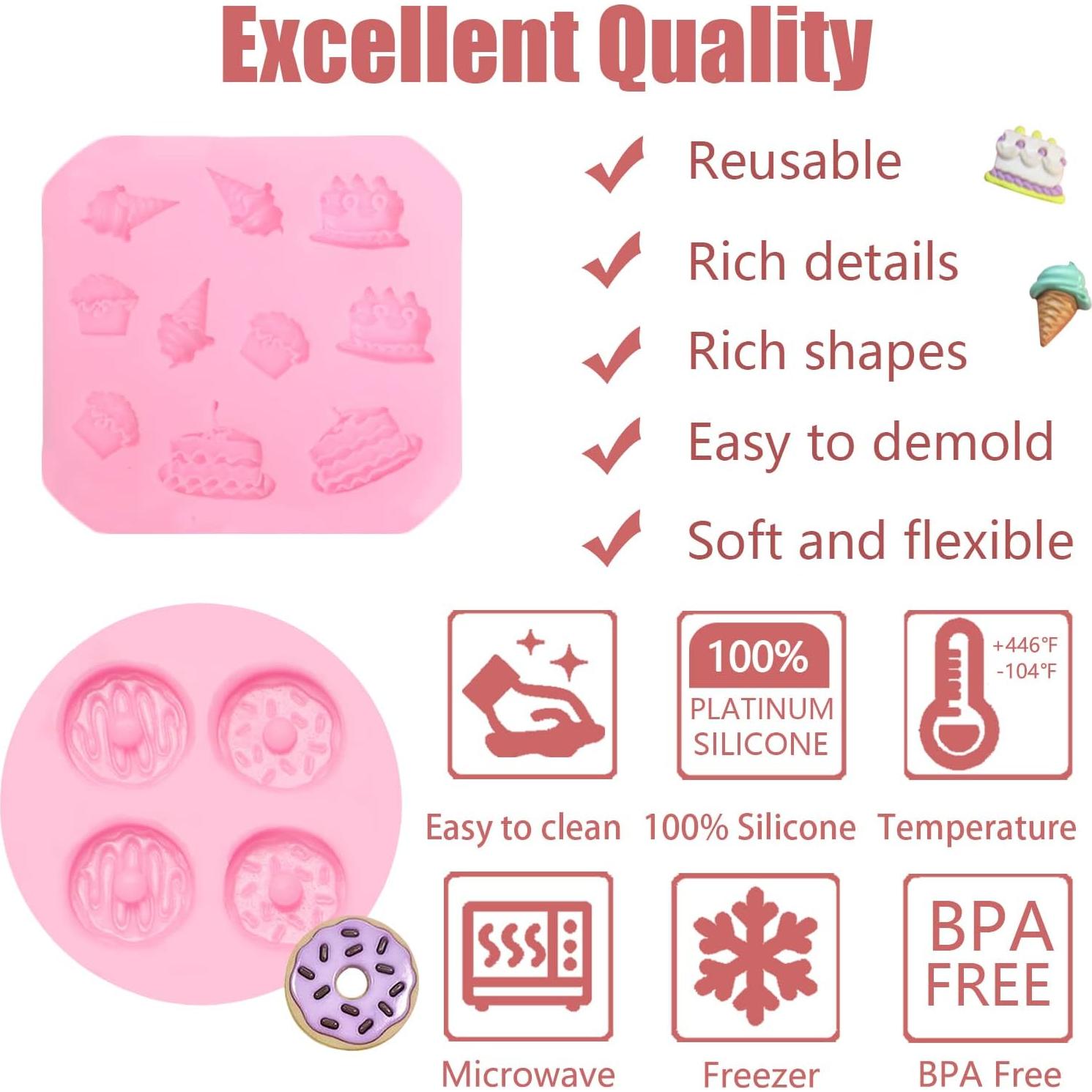 Moldes de Silicona para Pasteles y Cupcakes YWZBOMOLD 5 Pcs