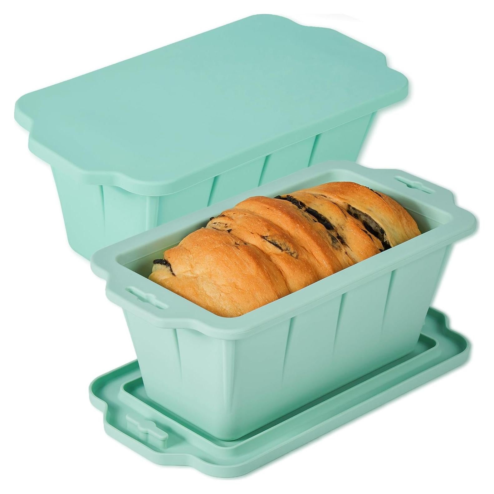 Molde de Pan de Silicona MacaRio Set de 2 4Lb Verde Menta