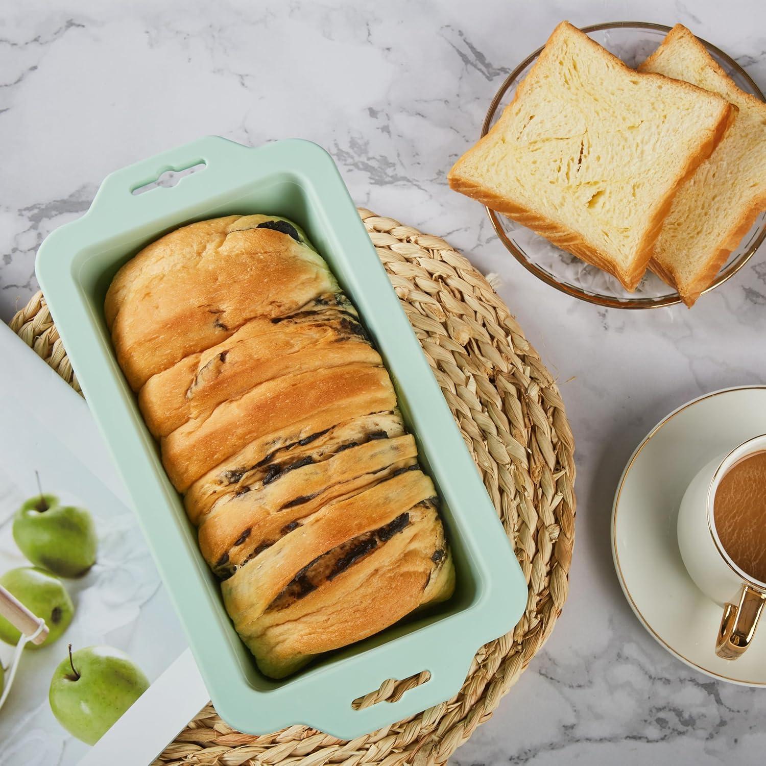 Molde de Pan de Silicona MacaRio Set de 2 4Lb Verde Menta