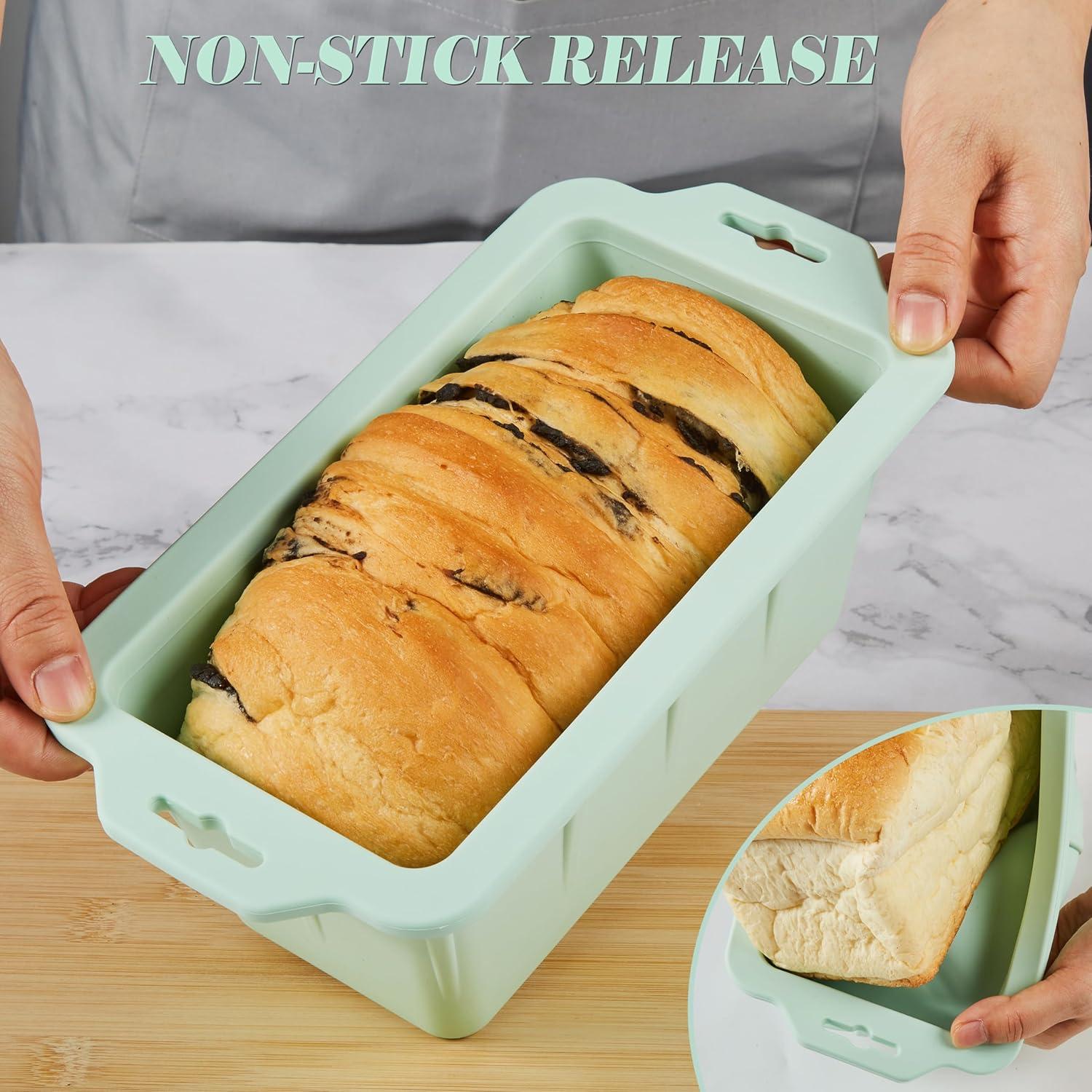 Molde de Pan de Silicona MacaRio Set de 2 4Lb Verde Menta