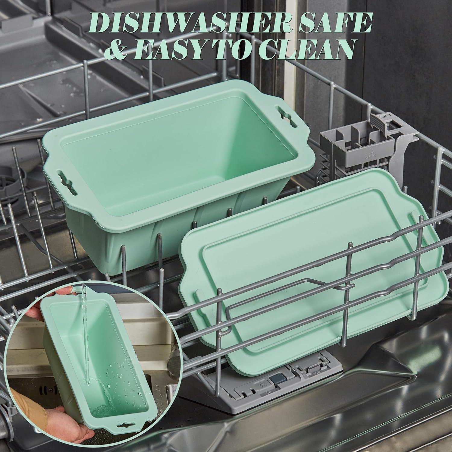 Molde de Pan de Silicona MacaRio Set de 2 4Lb Verde Menta