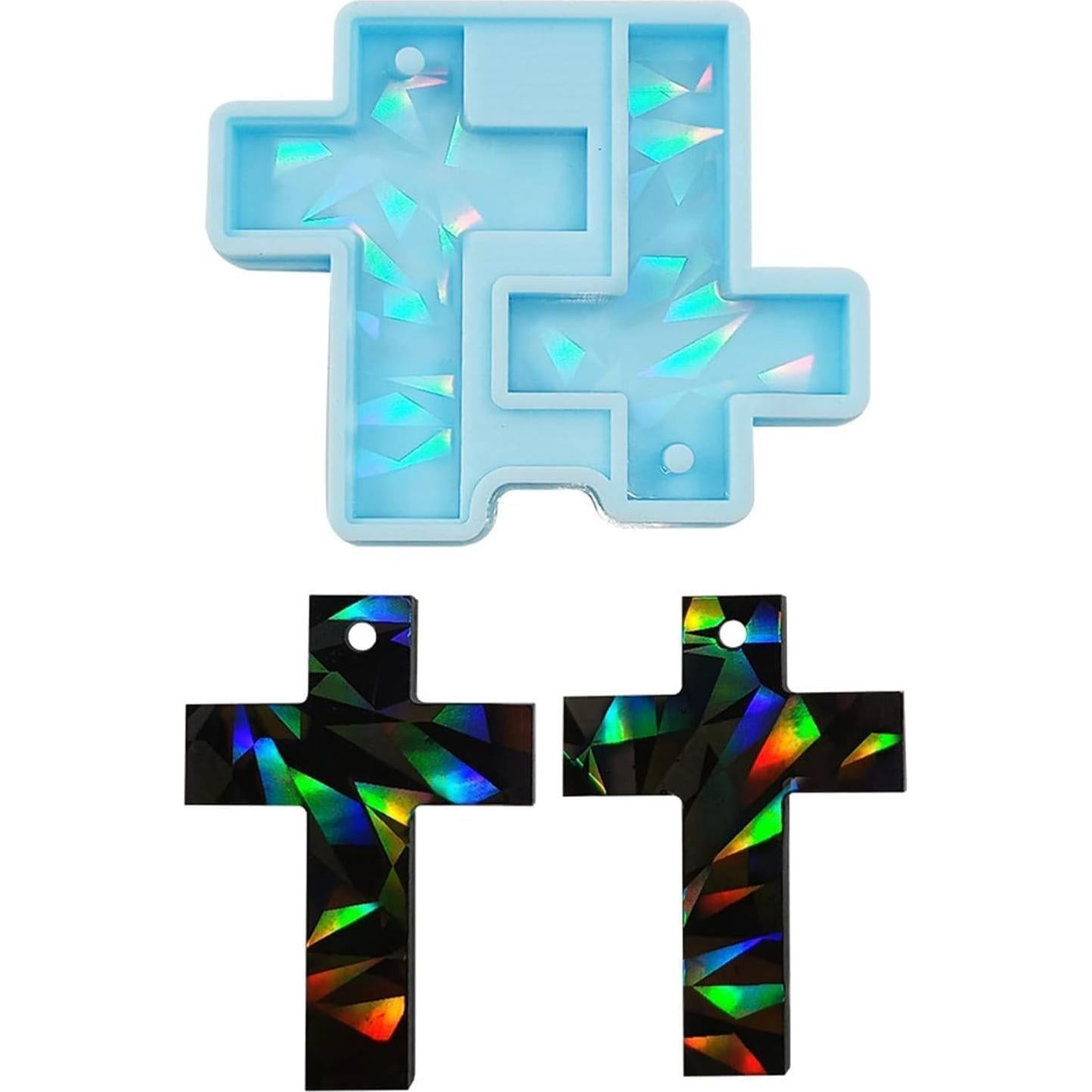 Molde de Silicona Cauaoa para Pendientes Cruz 10.16cm