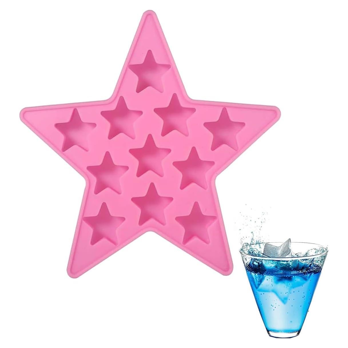 Molde de Hielo de Silicona Estrella 5 Puntas WenTigDY Rosa