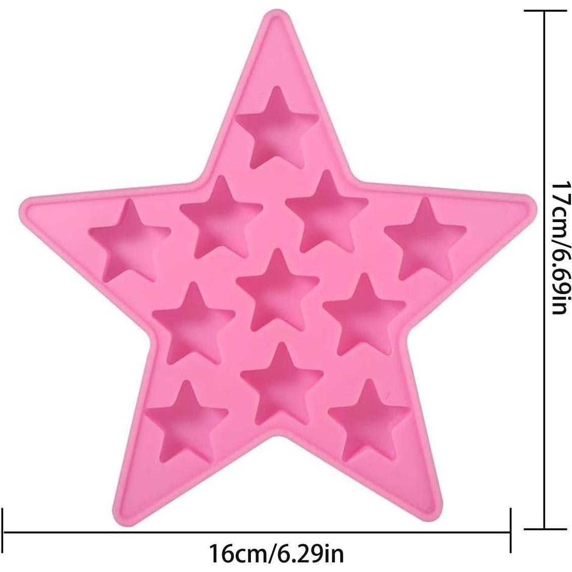 Molde de Hielo de Silicona Estrella 5 Puntas WenTigDY Rosa