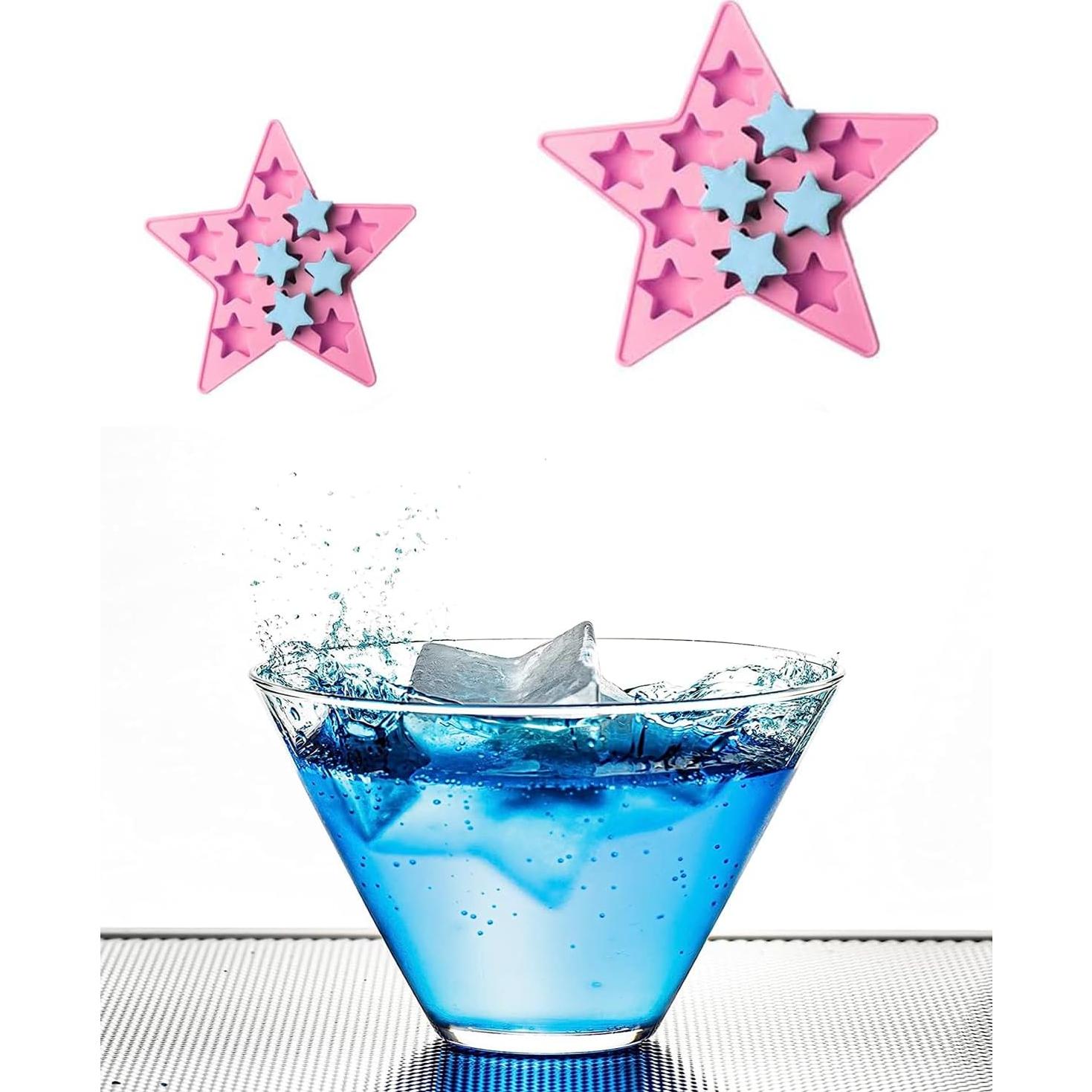 Molde de Hielo de Silicona Estrella 5 Puntas WenTigDY Rosa