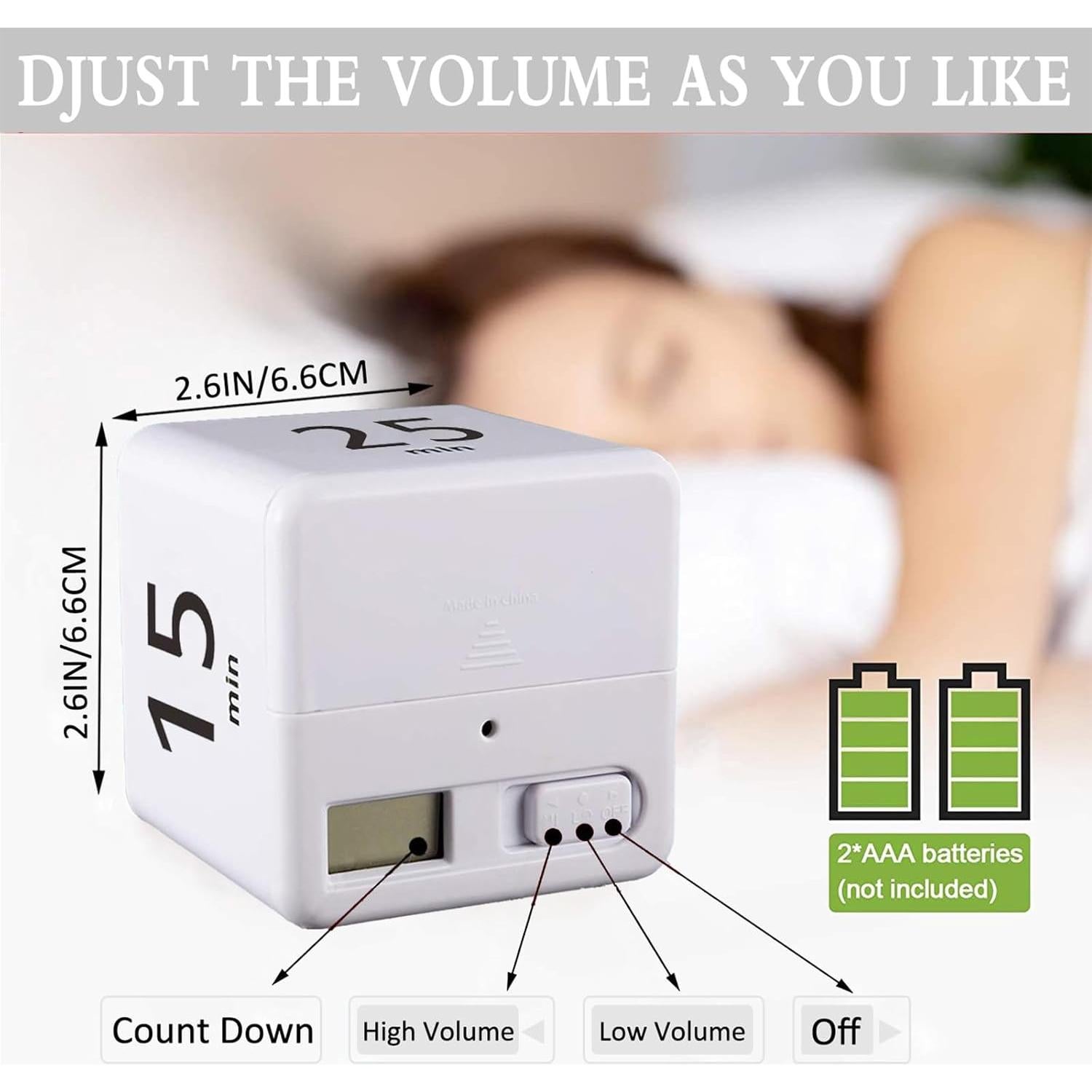 Temporizador Pomodoro DQDEDIAN Cubo 4 Configuraciones 90g