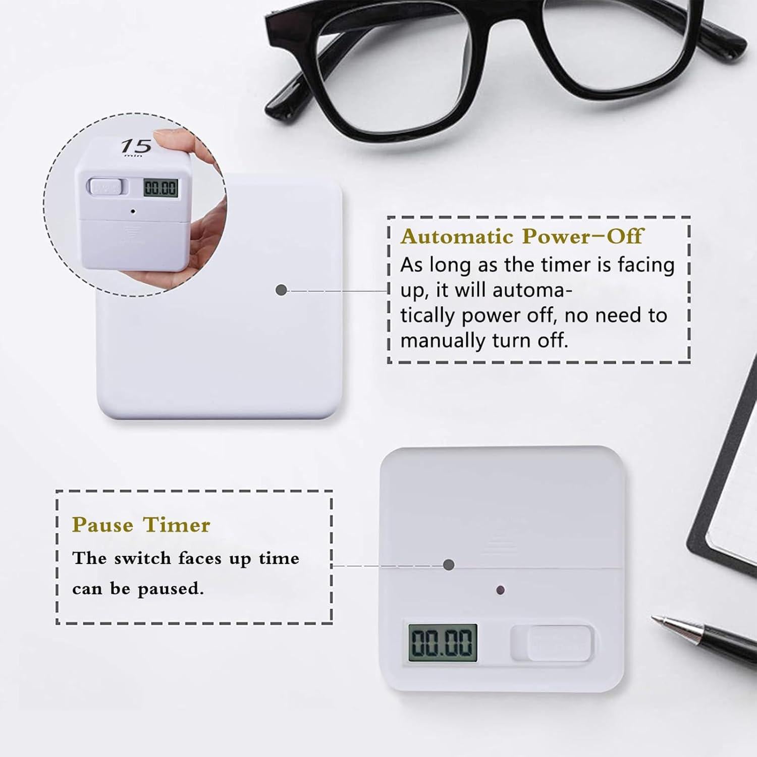 Temporizador Pomodoro DQDEDIAN Cubo 4 Configuraciones 90g