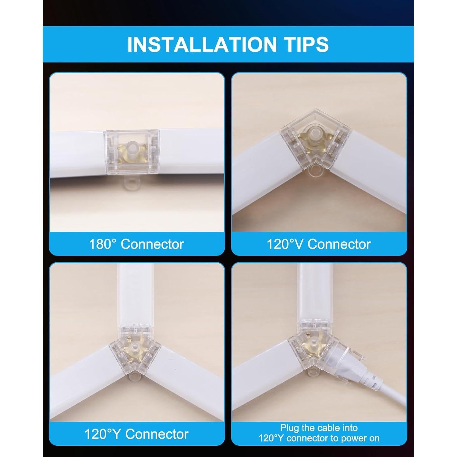 Luces LED Hexagonales Pomelotree 26520LM 6500K 5 Rejillas