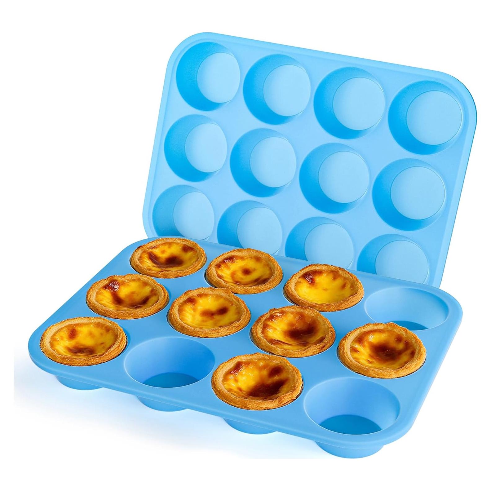 Molde de Silicona para Muffins Bangp 12 Tazas Antiadherente