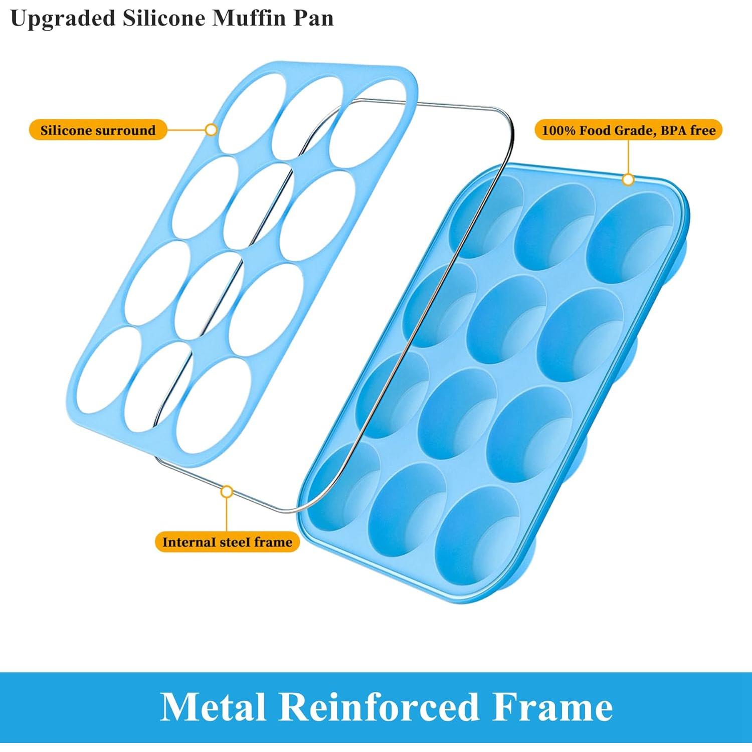 Molde de Silicona para Muffins Bangp 12 Tazas Antiadherente