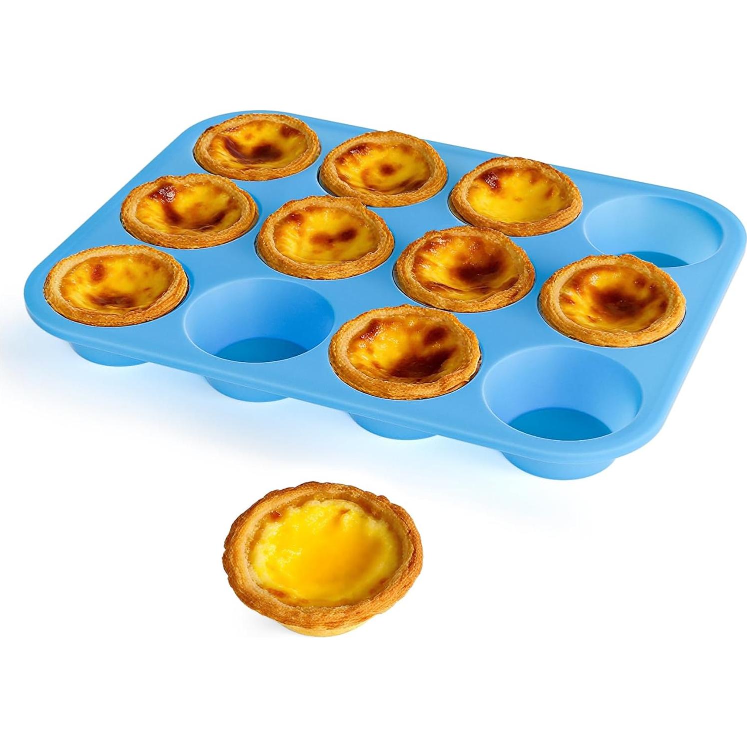 Molde de Silicona para Muffins Bangp 12 Tazas Antiadherente