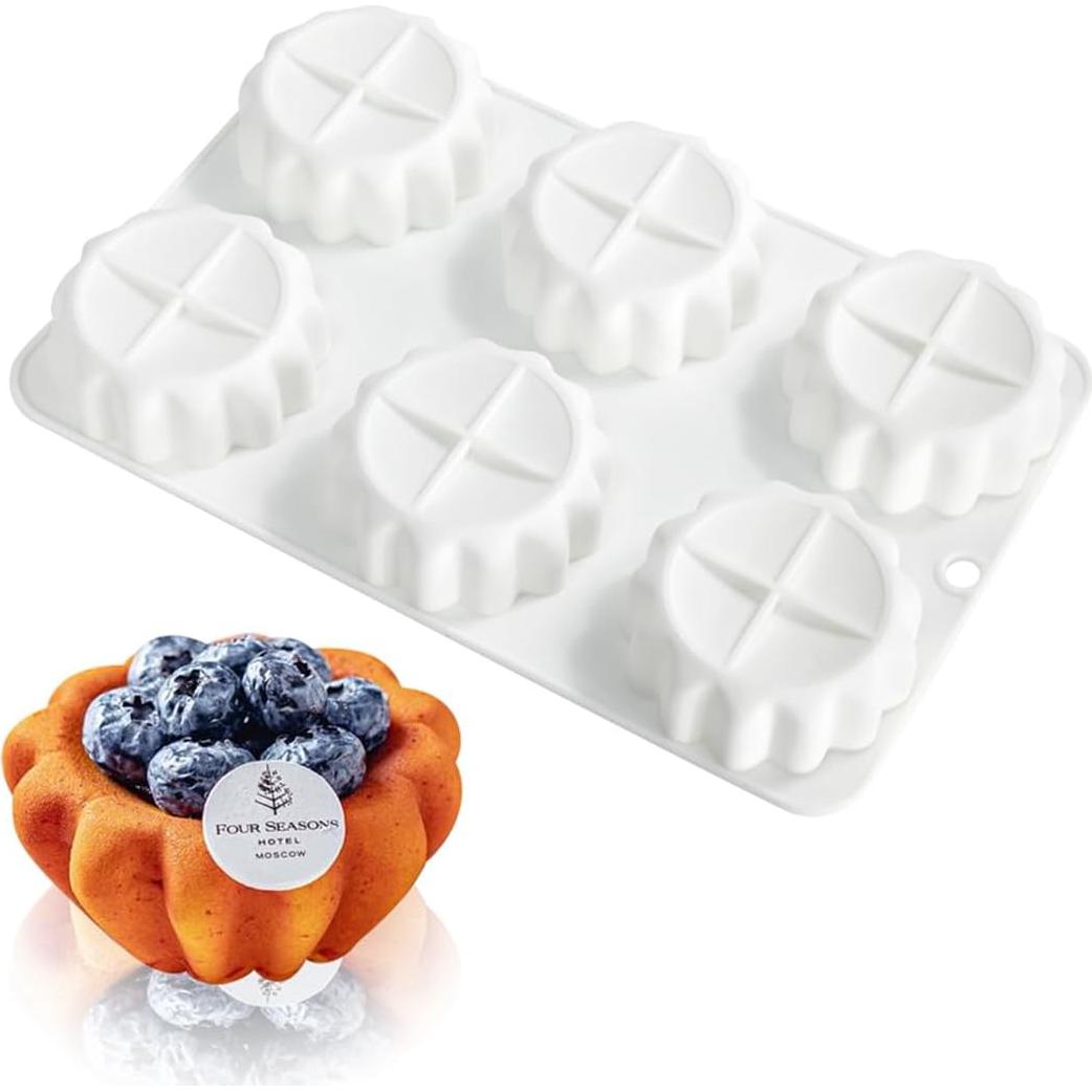 Molde de Silicona para Postres 6 Cavidades Genérico - Tartaleta, Mousse