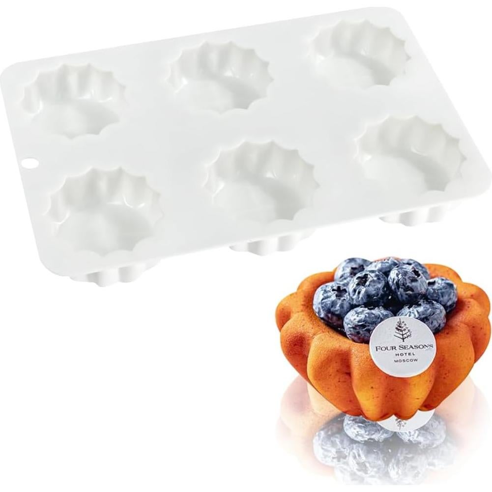 Molde de Silicona para Postres 6 Cavidades Genérico - Tartaleta, Mousse