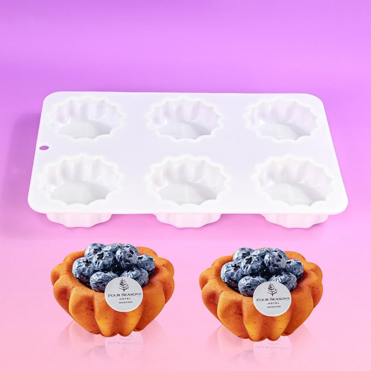 Molde de Silicona para Postres 6 Cavidades Genérico - Tartaleta, Mousse