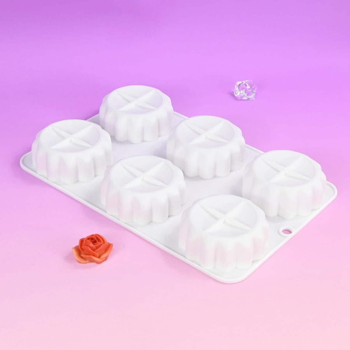 Molde de Silicona para Postres 6 Cavidades Genérico - Tartaleta, Mousse