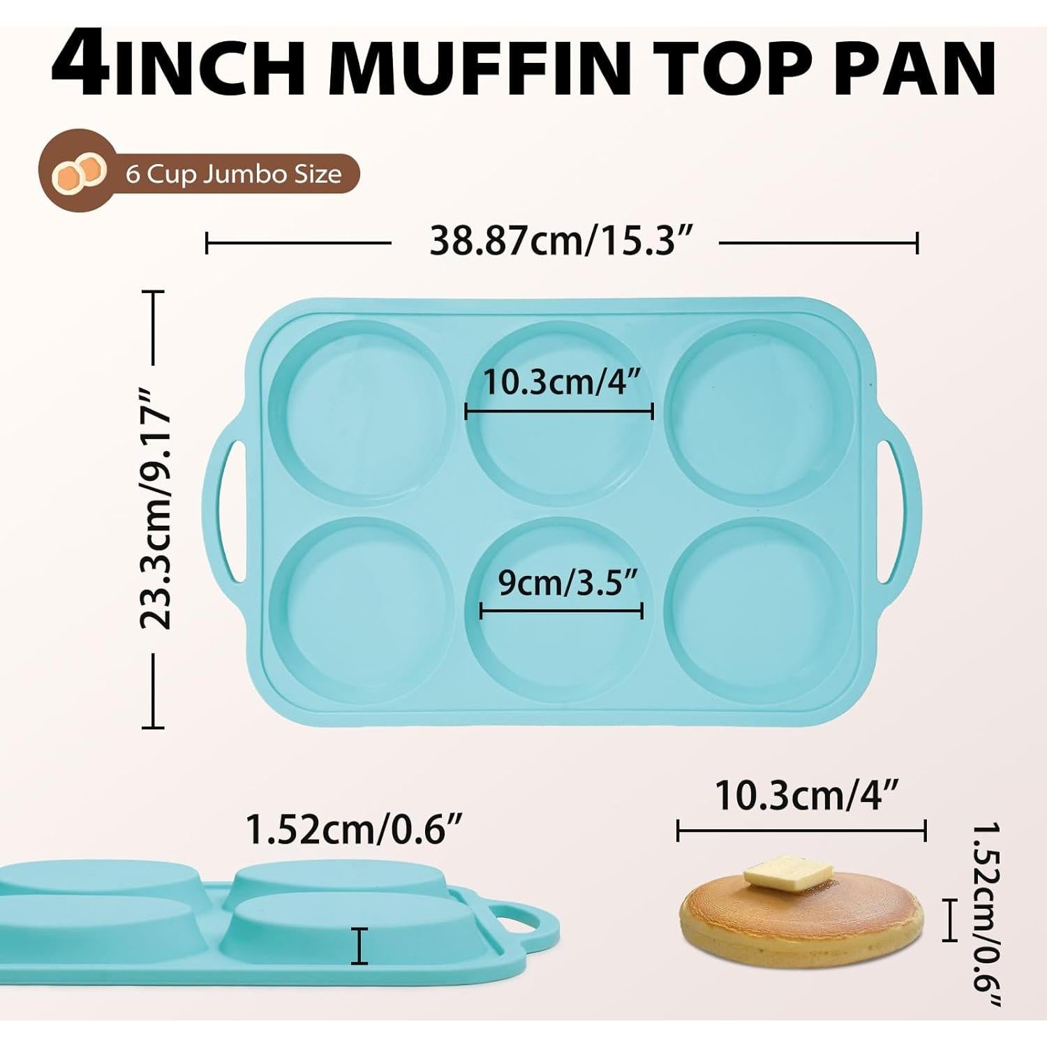 Molde de Silicona Antiadherente Toeusog para Muffin 4"