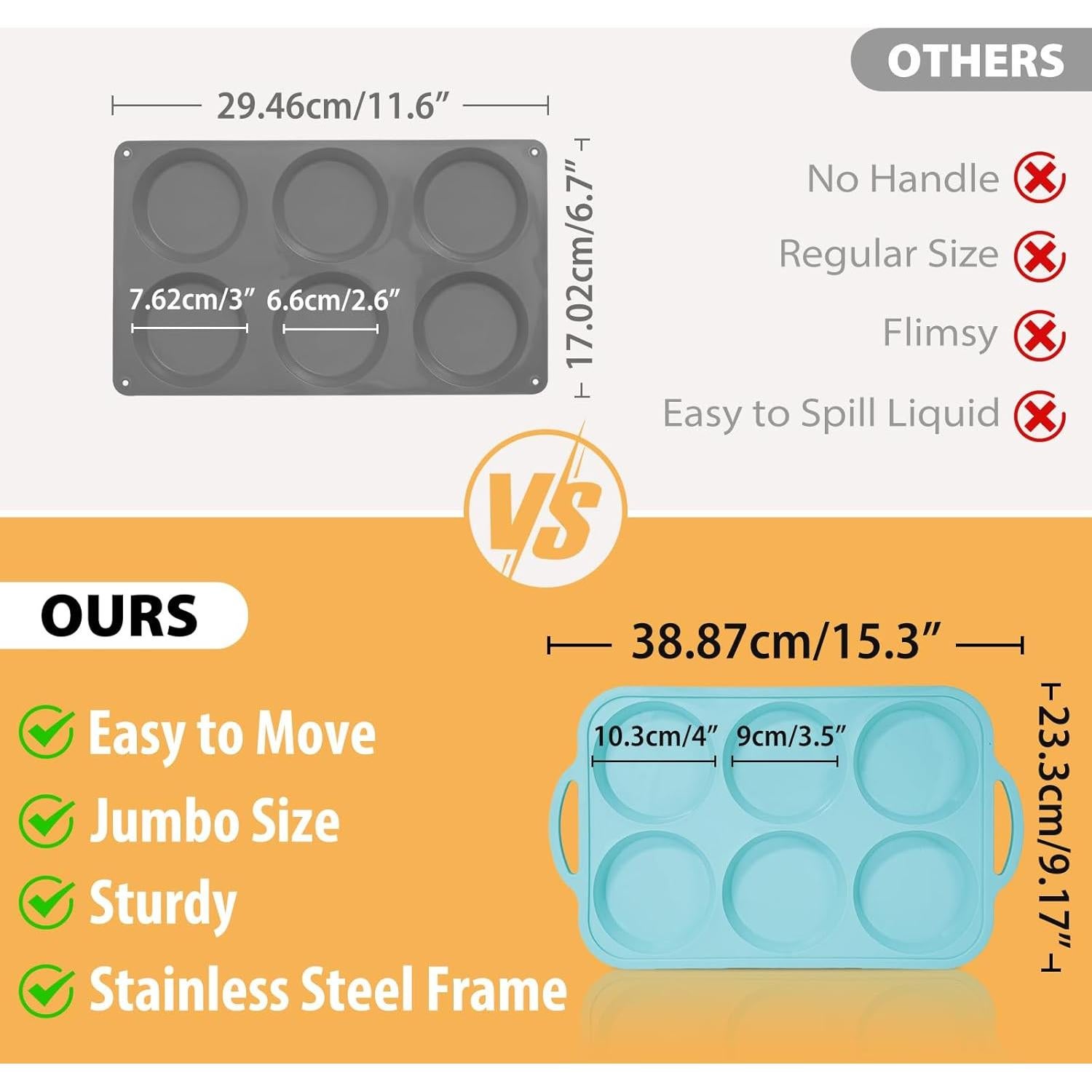 Molde de Silicona Antiadherente Toeusog para Muffin 4"