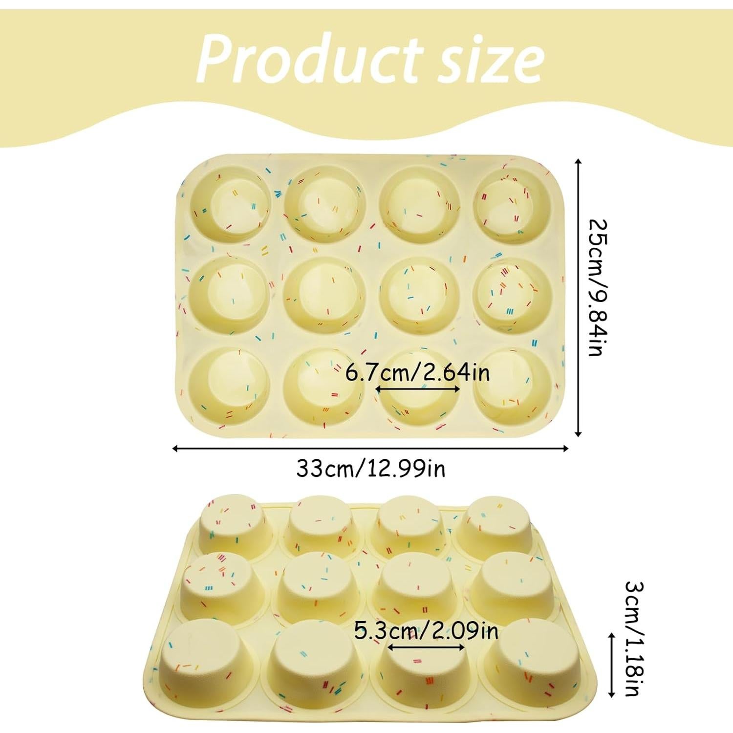 Moldes de Silicona Fchil para Horno 12 Cavidades Antiadherente