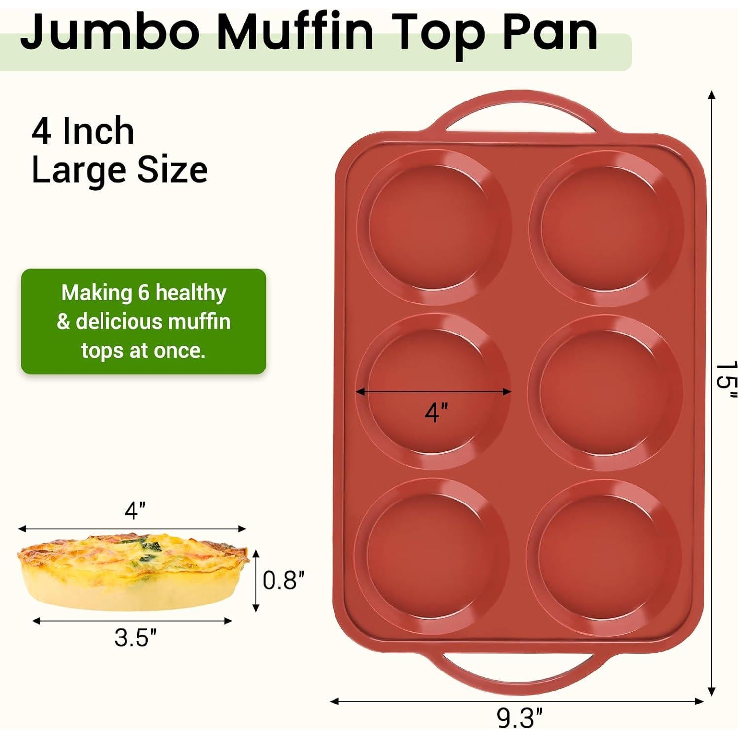 Molde de Silicona Jumbo JOERSH para Muffin 6 Tazas 10.2 cm