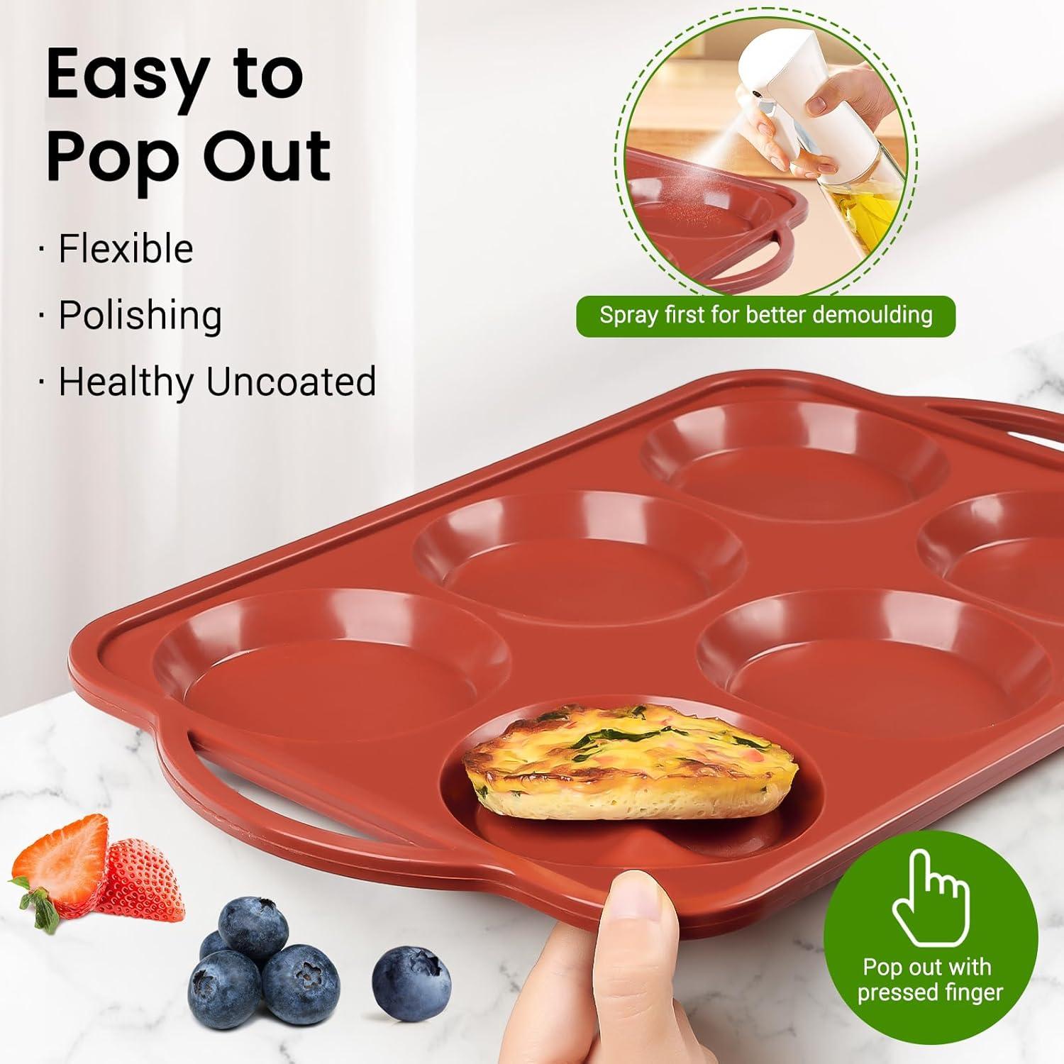 Molde de Silicona Jumbo JOERSH para Muffin 6 Tazas 10.2 cm