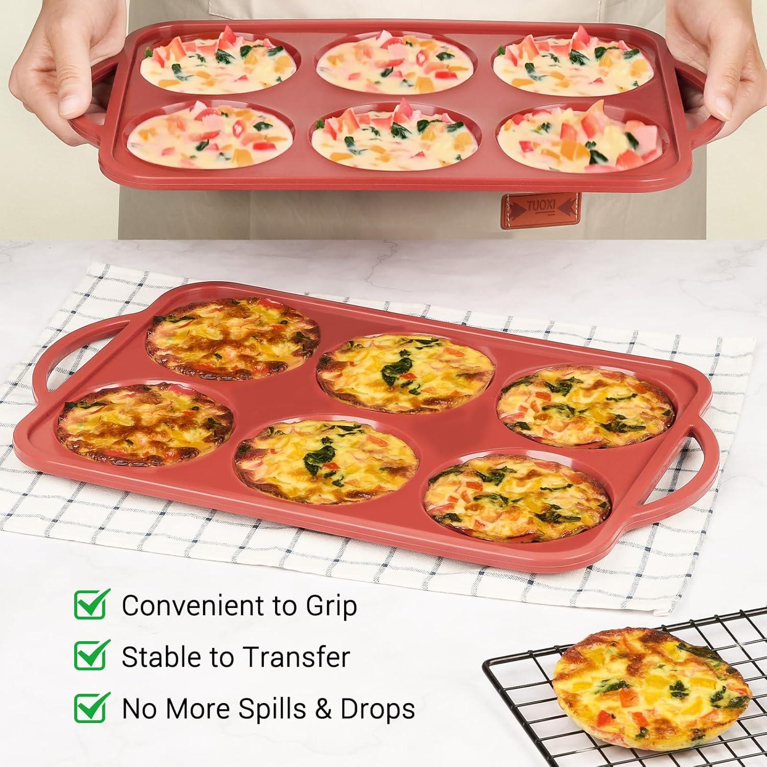 Molde de Silicona Jumbo JOERSH para Muffin 6 Tazas 10.2 cm