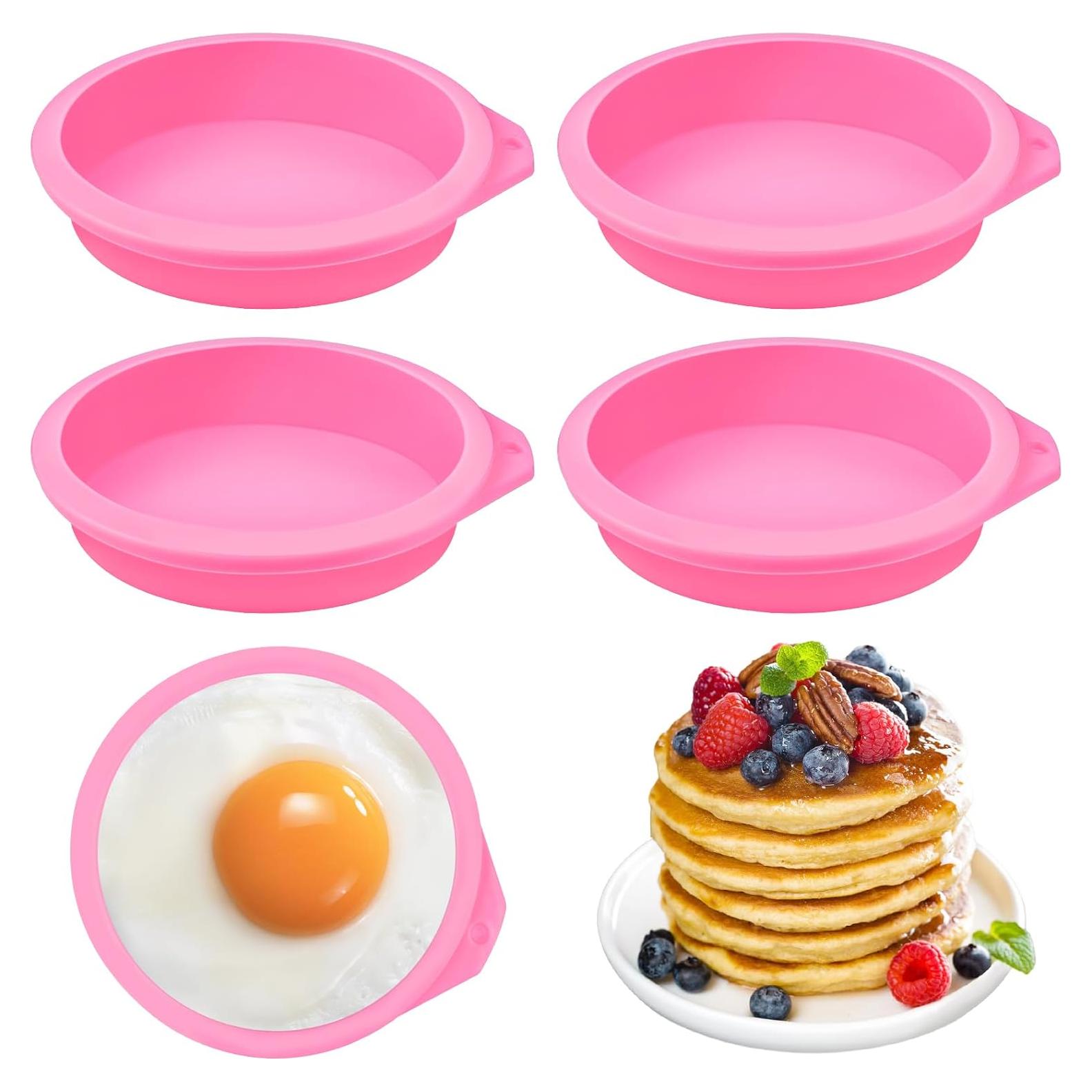 Moldes de Silicona para Huevo CLUEWR 4 PCS Antiadherentes 10 cm