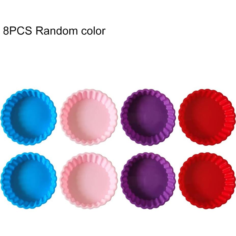 Molde de Quiche de Silicona QKDS - Paquete de 8 Moldes Redondos 10.8 cm