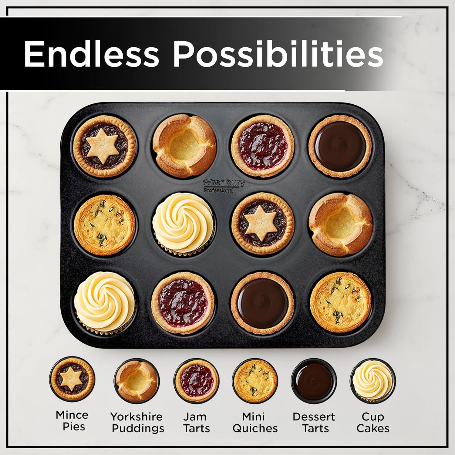 Bandeja para Pasteles de Carne Wrenbury 12 Tazas Acero al Carbono