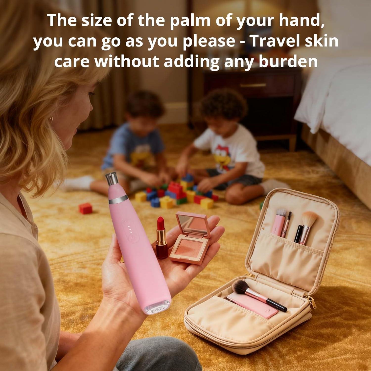 Máquina de Microdermoabrasi&oacute;n UNOISETION Rosa Portátil 12 Puntas