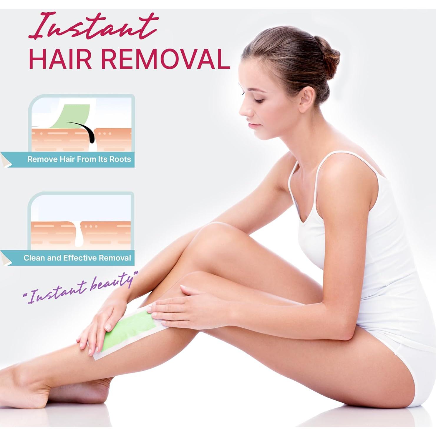 Cintas de Cera para Depilación ELIAGLOW 60 Piezas Hipoalergénicas